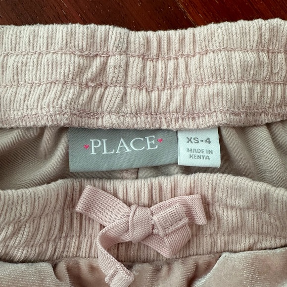 Children’s Place Light Pink Velvet Joggers - Picture 4 of 4